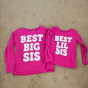 🔥3 for $10 -Pink 'Best Big Sis' and 'Best Lil Sis' Kids Shirts